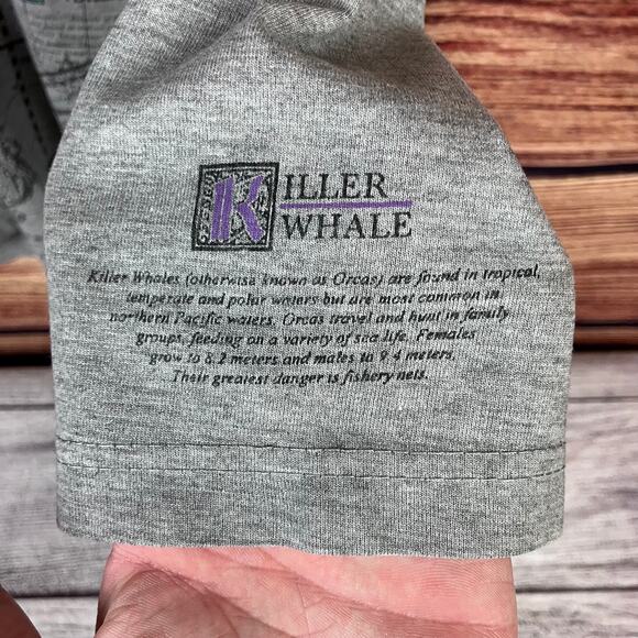 Vintage 1990s Killer Whales All Over Print Long Sleeve Shirt - Picture 4 of 6